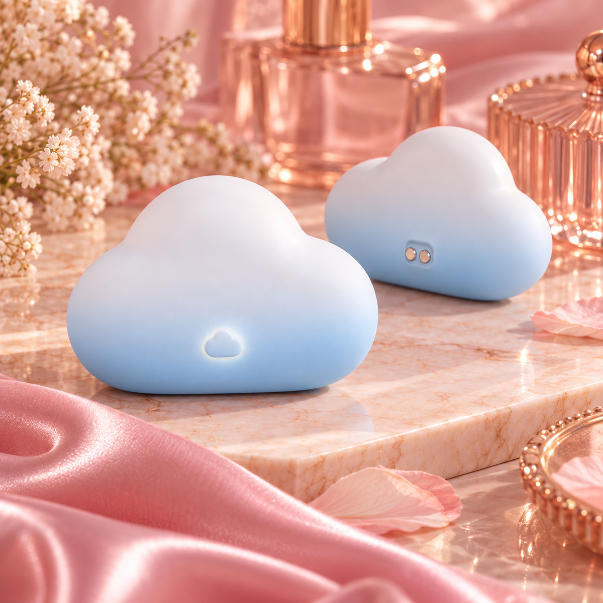 Cloud Nine cloud-shaped vibrator in pink satin - Naughty Little Thing