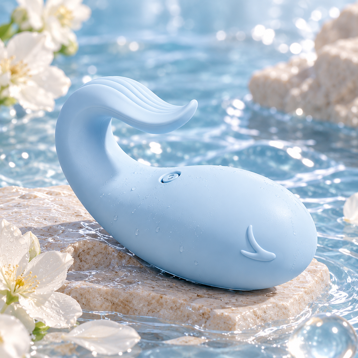 The Little Splash blue whale-shaped app-controlled vibrator