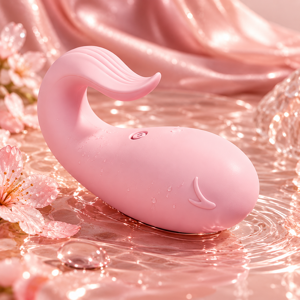 The Little Splash pink whale-shaped app-controlled vibrator